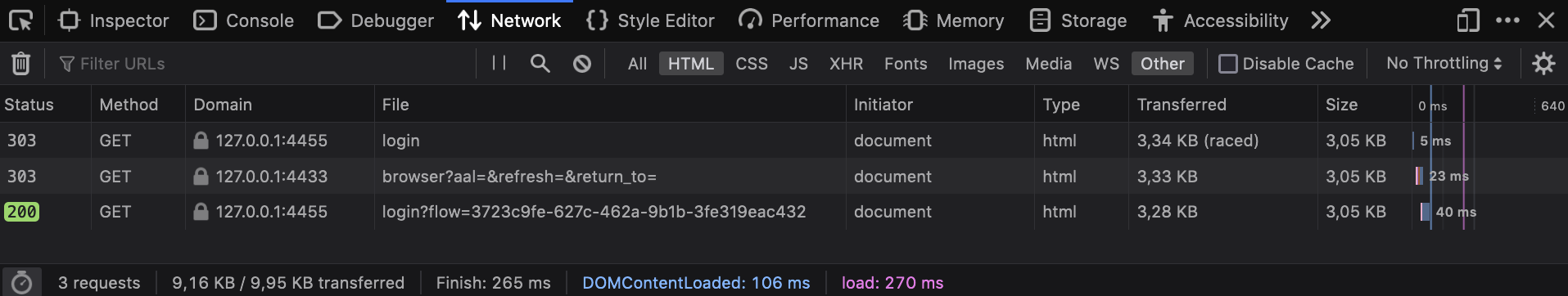 Network trace of your secured app